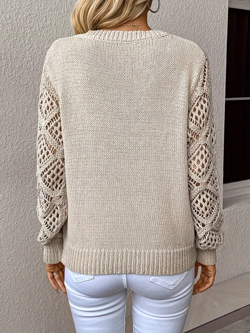 V-Neck Knit Sweater – Feminine & Elegant Touch